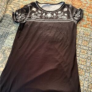 Black Dress with White Floral Design